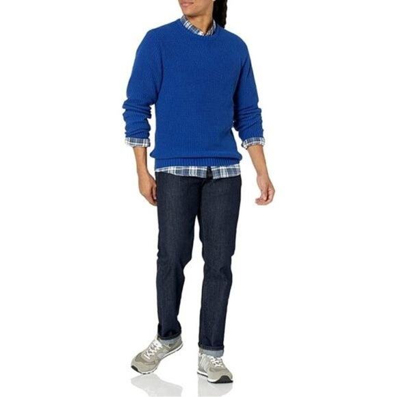 Goodthreads Men's Soft Cotton Rib Stitch Crewneck Sweater, L - Picture 4 of 15